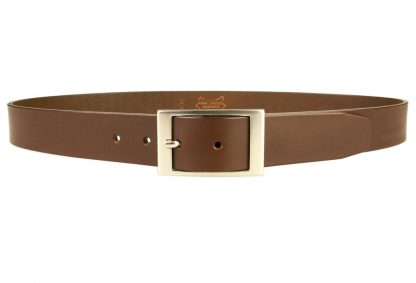 Mens Quality Leather Belt Made In UK - Brown - 35mm Wide