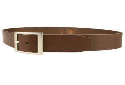 Mens Quality Leather Belt Made In UK - Brown - 35mm Wide