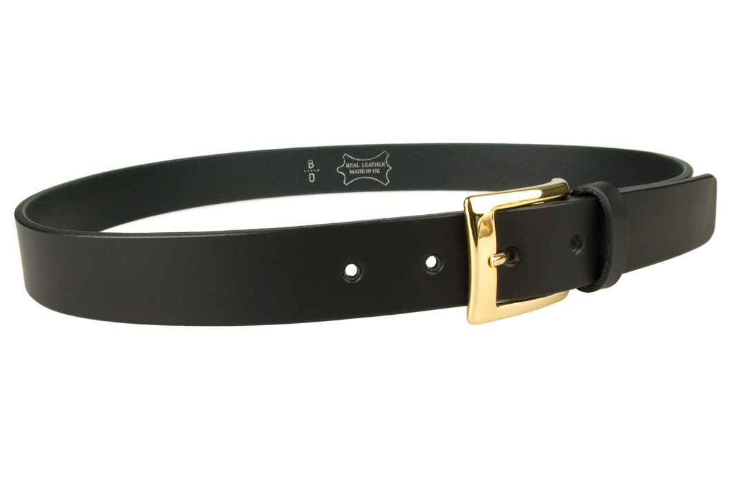 Mens Black Leather Belt With Gold Buckle - Belt Designs