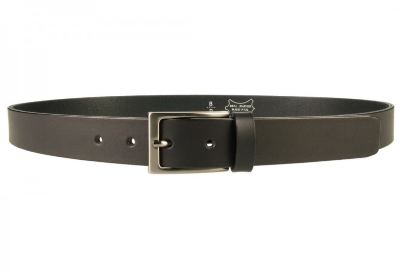 Mens Black Leather Belt With Gun Metal Buckle - Belt Designs