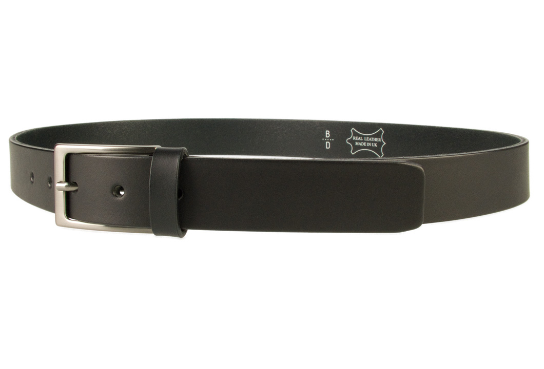 Mens Black Leather Belt With Gun Metal Buckle - Belt Designs