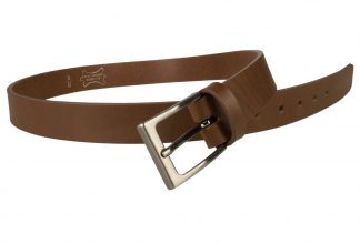 Mens Brown Leather Belt With Gun Metal Buckle - Belt Designs