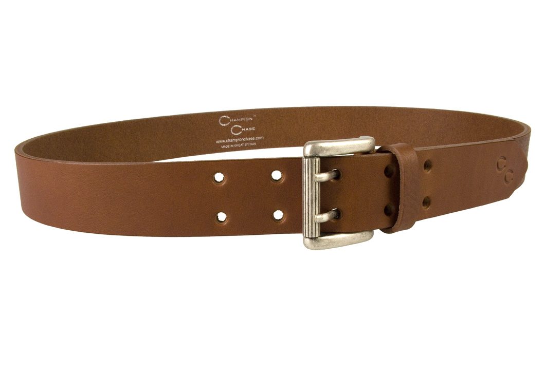 Ladies Tan Leather Belt Made In UK by Champion Chase - Right Facing View