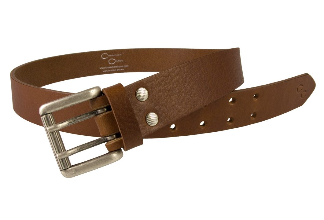 Ladies Tan Leather Belt Made In UK by Champion Chase - Open View 2