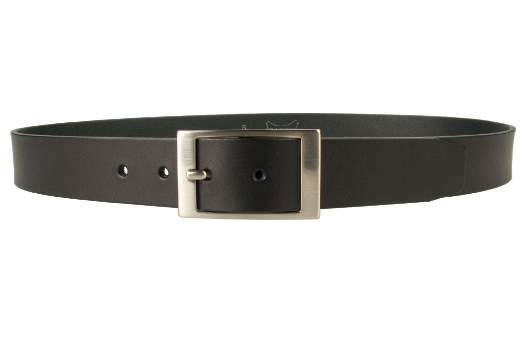 Mens Quality Leather Belt Made In UK - Black - 35mm Wide