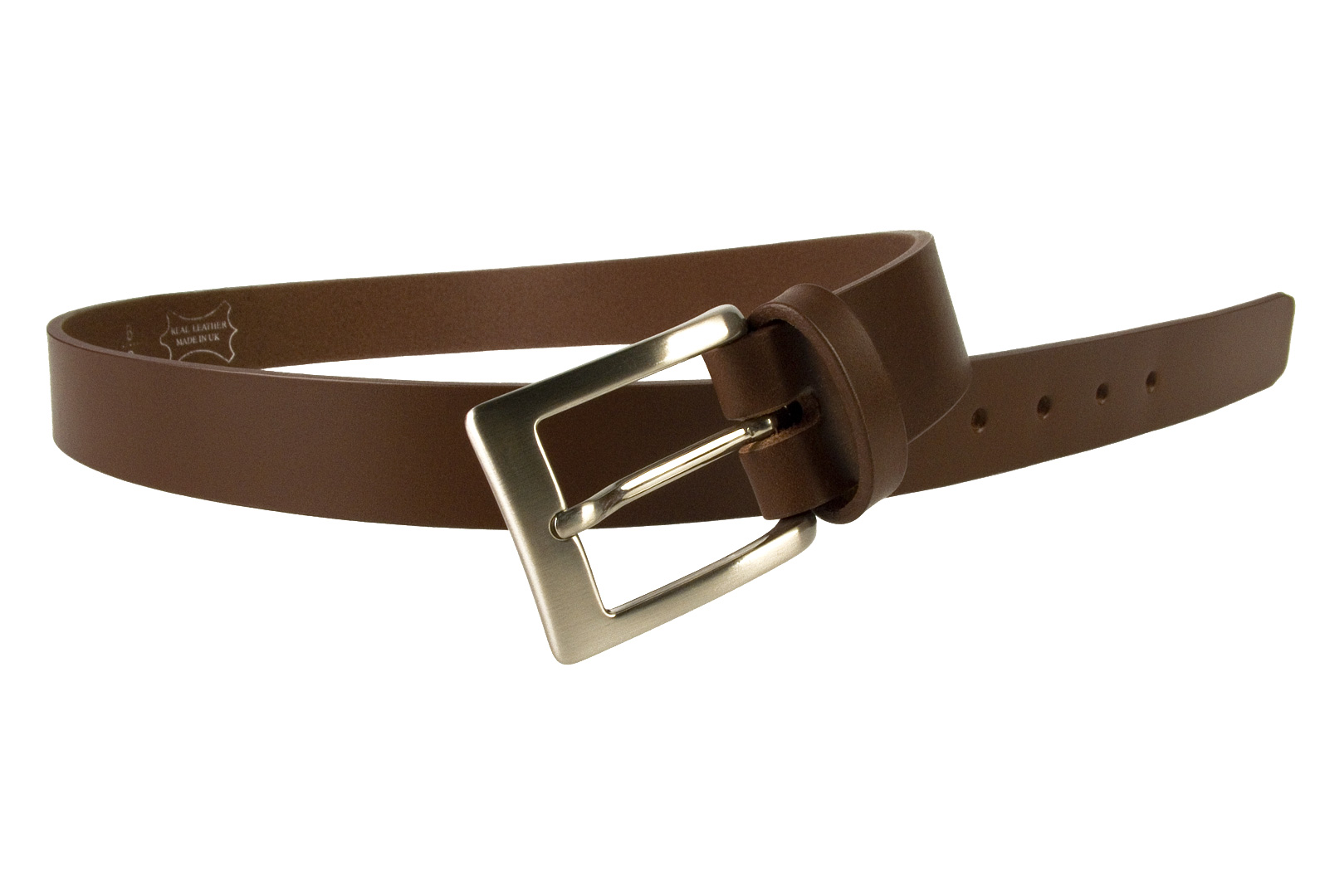 Mens High Quality Brown Leather Belt Made In UK - Belt Designs