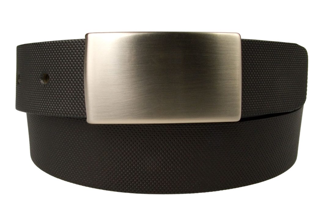 Plaque Buckle Suit Belt. Black Geometric Diamond Print Leather Belt.. 3 cm Wide. Made in UK. Italian Full Grain Vegetable Tanned Leather.