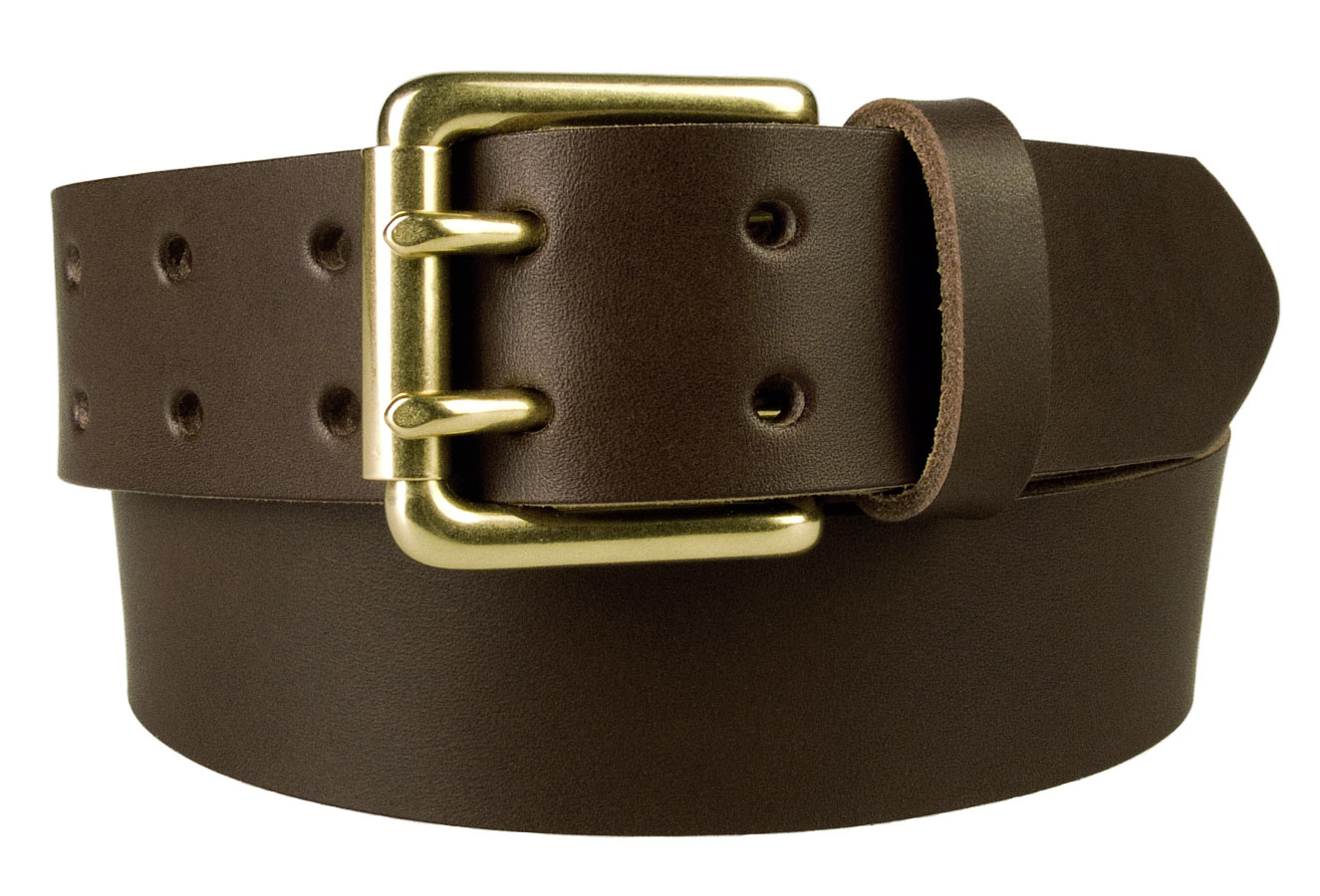 Dark Brown Jeans Belt With Solid Brass Buckle - Belt Designs