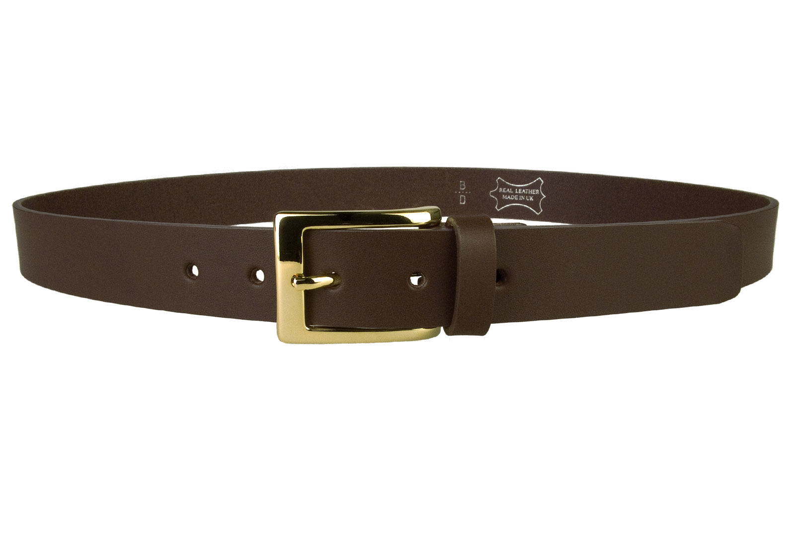 Mens Dark Brown Leather Belt With Gold Buckle - Belt Designs