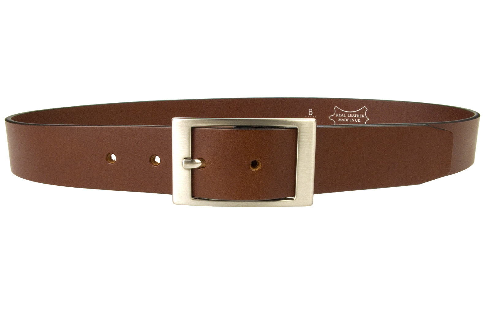 Western Brown Leather Belt- 3.5 cm Wide - British Made
