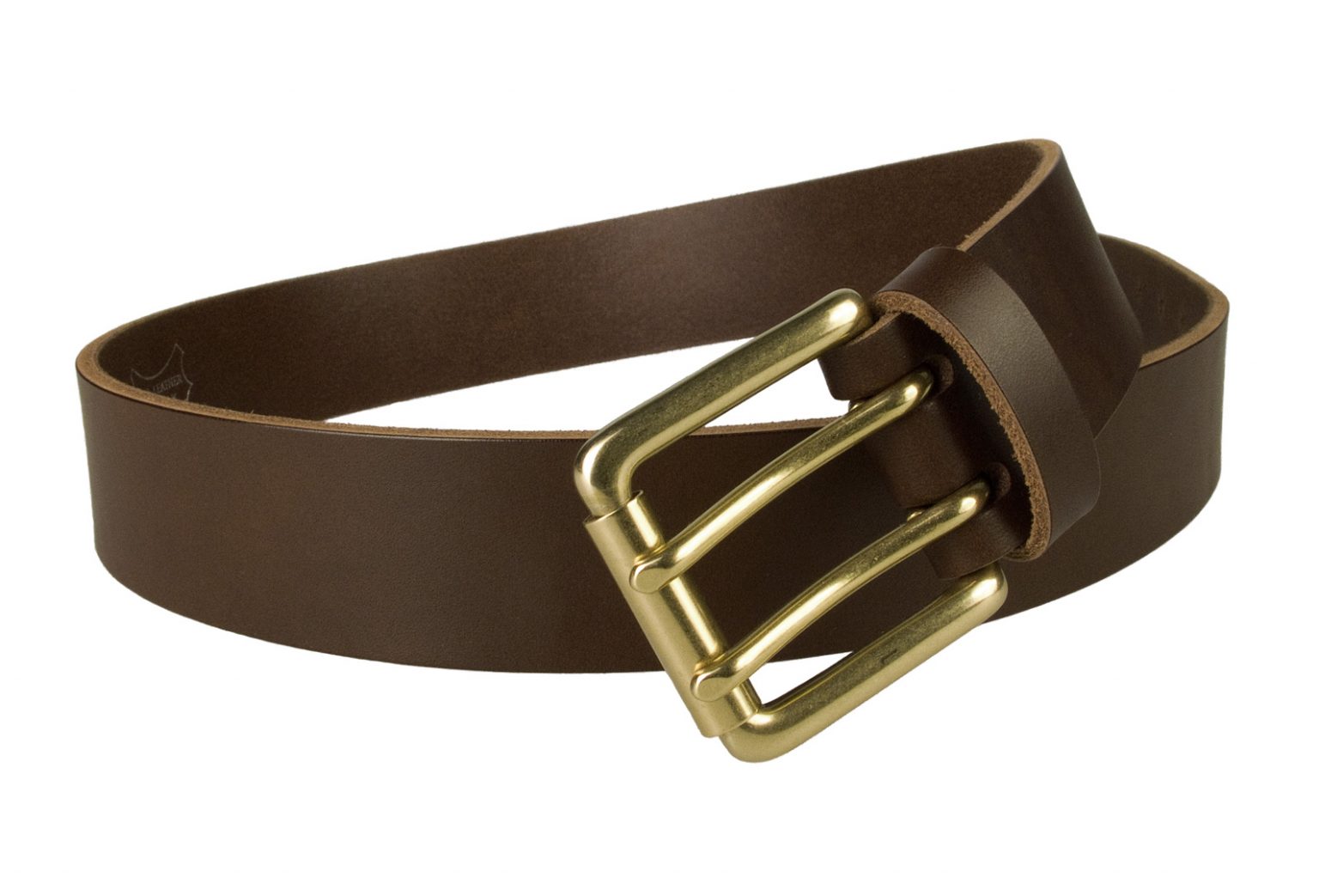 Brass Double Prong Leather Jeans Belt - Belt Designs